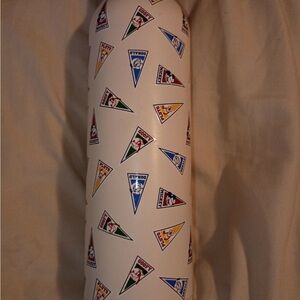 Disney Parks White Water Bottle with Colorful Character Flags